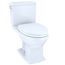 Connelly WASHLET+ Two-Piece Elongated Dual Flush 1.28 and 0.9 GPF Universal Height Toilet with CEFIONTECT, Cotton White - MS494124CEMFG#01