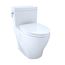 Aimes WASHLET+ One-Piece Elongated 1.28 GPF Universal Height Skirted Toilet with CEFIONTECT, Cotton White - MS626124CEFG#01