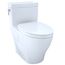 Aimes WASHLET+ One-Piece Elongated 1.28 GPF Universal Height Skirted Toilet with CEFIONTECT, Cotton White - MS626124CEFG#01