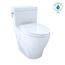 Aimes WASHLET+ One-Piece Elongated 1.28 GPF Universal Height Skirted Toilet with CEFIONTECT, Cotton White - MS626124CEFG#01