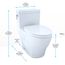 Aimes WASHLET+ One-Piece Elongated 1.28 GPF Universal Height Skirted Toilet with CEFIONTECT, Bone - MS626124CEFG#03