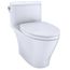 Nexus 1.28 GPF Skirted One-Piece Elongated Toilet w/ CEFIONTECT Ceramic Glaze, SoftClose Seat, & Tornado Flush (Cotton White)