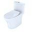 Aquia IV One-Piece Elongated Dual Flush 1.28 and 0.9 GPF Universal Height, WASHLET+ Ready Toilet with CEFIONTECT, Cotton White- MS646234CEMFGN#01
