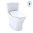 Aquia IV One-Piece Elongated Dual Flush 1.28 and 0.9 GPF Universal Height, WASHLET+ Ready Toilet with CEFIONTECT, Cotton White- MS646234CEMFGN#01