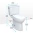 Drake Two-Piece Elongated 1.28 GPF Universal Height TORNADO FLUSH Toilet with 10 Inch Rough-In, CEFIONTECT, and SoftClose Seat, WASHLET+ Ready, Cotton White - MS776124CEFG.10#01