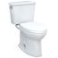 Drake Transitional Two-Piece Elongated 1.28 GPF Universal Height TORNADO FLUSH Toilet with CEFIONTECT and SoftClose Seat, WASHLET+ Ready, Cotton White - MS786124CEFG#01
