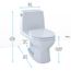 Eco Ultramax 1.28 GPF One-Piece Round Toilet w/ SoftClose Seat and E-MAX Flush System (Left Trip Lever) (Cotton White)