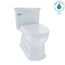 Eco Soirée One Piece Elongated 1.28 GPF Universal Height Skirted Toilet with CEFIONTECT, Cotton White - MS964214CEFG#01