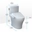 WASHLET+ Aquia IV Cube Two-Piece Elongated Dual Flush 1.28 and 0.9 GPF Toilet with C2 Bidet Seat, Cotton White - MW4363074CEMFGN#01