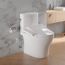 WASHLET+ Aquia IV Cube Two-Piece Elongated Dual Flush 1.28 and 0.9 GPF Toilet with C2 Bidet Seat, Cotton White - MW4363074CEMFGN#01