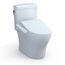 WASHLET+ Aquia IV Cube Two-Piece Elongated Dual Flush 1.28 and 0.9 GPF Toilet with C2 Bidet Seat, Cotton White - MW4363074CEMFGN#01