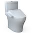 TOTOWASHLET+ Aquia IV Two-Piece Elongated Dual Flush 1.28 and 0.9 GPF Toilet and WASHLET C2 Bidet Seat, Cotton White - MW4463074CEMGN#01
