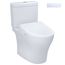 WASHLET+ Aquia IV Two-Piece Elongated Dual Flush 1.28 and 0.9 GPF Toilet with S7 Contemporary Bidet Seat, Cotton White - MW4464726CEMFGN#01
