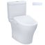 WASHLET+ Aquia IV Two-Piece Elongated Dual Flush 1.28 and 0.9 GPF Toilet with Auto Flush S7 Contemporary Bidet Seat, Cotton White - MW4464726CEMGNA#01
