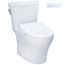 WASHLET+ Aquia IV Arc Two-Piece Elongated Dual Flush 1.28 and 0.9 GPF Toilet with S7 Contemporary Bidet Seat, Cotton White - MW4484726CEMFGN#01