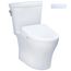 WASHLET+ Aquia IV Arc Two-Piece Elongated Dual Flush 1.28 and 0.9 GPF Toilet with Auto Flush S7 Contemporary Bidet Seat, Cotton White - MW4484726CEMFGNA#01