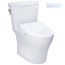 WASHLET+ Aquia IV Arc Two-Piece Elongated Dual Flush 1.28 and 0.9 GPF Toilet with Auto Flush S7A Contemporary Bidet Seat, Cotton White - MW4484736CEMFGNA#01