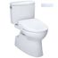 WASHLET+ Vespin II Two-Piece Elongated 1.28 GPF Toilet and WASHLET+ S7 Contemporary Bidet Seat, Cotton White - MW4744726CEFG#01