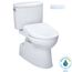 WASHLET+ Vespin II Two-Piece Elongated 1.28 GPF Toilet with Auto Flush WASHLET+ S7 Contemporary Bidet Seat, Cotton White - MW4744726CEFGA#01