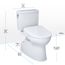 WASHLET+ Vespin II 1G Two-Piece Elongated 1.0 GPF Toilet and WASHLET+ S7 Contemporary Bidet Seat, Cotton White - MW4744726CUFG#01
