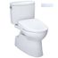 WASHLET+ Vespin II 1G Two-Piece Elongated 1.0 GPF Toilet with Auto Flush WASHLET+ S7 Contemporary Bidet Seat, Cotton White - MW4744726CUFGA#01