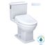 WASHLET+ Connelly Two-Piece Elongated Dual Flush 1.28 and 0.9 GPF Toilet and Classic WASHLET S7 Contemporary Bidet Seat with Auto Flush, Cotton White - MW4944724CEMFGA#01
