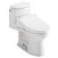 WASHLET+ UltraMax II One-Piece Elongated 1.28 GPF Toilet and WASHLET+ C5 Bidet Seat, Cotton White - MW6043084CEFG#01