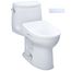 WASHLET+ UltraMax II One-Piece Elongated 1.28 GPF Toilet and WASHLET+ S7 Contemporary Bidet Seat, Cotton White - MW6044726CEFG#01