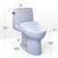 WASHLET+ UltraMax II 1G One-Piece Elongated 1.0 GPF Toilet and WASHLET+ S7 Contemporary Bidet Seat, Cotton White - MW6044726CUFG#01