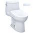 WASHLET+ UltraMax II One-Piece Elongated 1.28 GPF Toilet and WASHLET+ S7A Contemporary Bidet Seat, Cotton White - MW6044736CEFG#01