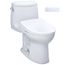 WASHLET+ UltraMax II One-Piece Elongated 1.28 GPF Toilet with Auto Flush WASHLET+ S7A Contemporary Bidet Seat, Cotton White - MW6044736CEFGA#01