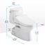 WASHLET+ Carlyle II One-Piece Elongated 1.28 GPF Toilet and WASHLET+ C5 Bidet Seat, Cotton White - MW6143084CEFG#01
