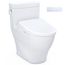 WASHLET+ Legato One-Piece Elongated 1.28 GPF Toilet and Contemporary WASHLET S7A Contemporary Bidet Seat, Cotton White - MW6244736CEFG#01