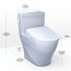 WASHLET+ Legato One-Piece Elongated 1.28 GPF Toilet with Auto Flush S7A Contemporary Bidet Seat, Cotton White - MW6244736CEFGA#01