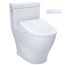 WASHLET+ Aimes One-Piece Elongated 1.28 GPF Toilet with Auto Flush S7 Contemporary Bidet Seat, Cotton White - MW6264726CEFGA#01