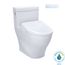 WASHLET+ Aimes One-Piece Elongated 1.28 GPF Toilet with Auto Flush S7 Contemporary Bidet Seat, Cotton White - MW6264726CEFGA#01