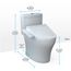 WASHLET+ Aquia IV One-Piece Elongated Dual Flush 1.28 and 0.9 GPF Toilet and WASHLET C2 Bidet Seat, Cotton White - MW6463074CEMFGN#01