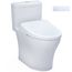 WASHLET+ Aquia IV One-Piece Elongated Dual Flush 1.28 and 0.9 GPF Toilet with S7 Contemporary Electric Bidet Seat, Cotton White - MW6464726CEMFGN#01