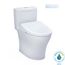 WASHLET+ Aquia IV One-Piece Elongated Dual Flush 1.28 and 0.9 GPF Toilet with Auto Flush S7 Contemporary Bidet Seat, Cotton White - MW6464726CEMFGNA#01