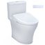 WASHLET+ Aquia IV One-Piece Elongated Dual Flush 1.28 and 0.9 GPF Toilet with S7A Contemporary Electric Bidet Seat, Cotton White - MW6464736CEMFGN#01