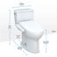 Drake WASHLET+ Two-Piece Elongated 1.28 GPF TORNADO FLUSH Toilet with C2 Bidet Seat, Cotton White - MW7763074CEG#01