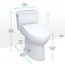 Drake WASHLET+ Two-Piece Elongated 1.28 GPF Universal Height TORNADO FLUSH Toilet with C5 Bidet Seat, 10 Inch Rough-In, Cotton White - MW7763084CEFG.10#01