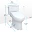 Drake WASHLET+ Two-Piece Elongated 1.28 GPF Universal Height TORNADO FLUSH Toilet with C5 Bidet Seat, Cotton White - MW7763084CEFG#01