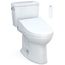 Drake WASHLET+ Two-Piece Elongated 1.28 GPF Universal Height TORNADO FLUSH Toilet with C5 Bidet Seat, Cotton White - MW7763084CEFG#01