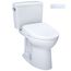 Drake WASHLET+ Two-Piece Elongated 1.28 GPF Universal Height TORNADO FLUSH Toilet with S7 Contemporary Bidet Seat, 10 Inch Rough-In, Cotton White - MW7764726CEFG.10#01