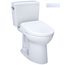Drake WASHLET+ Two-Piece Elongated 1.28 GPF Universal Height TORNADO FLUSH Toilet with S7 Contemporary Bidet Seat, Cotton White - MW7764726CEFG#01