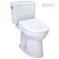 Drake WASHLET+ Two-Piece Elongated 1.28 GPF TORNADO FLUSH Toilet with S7 Contemporary Bidet Seat, Cotton White - MW7764726CEG#01