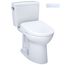 Drake WASHLET+ Two-Piece Elongated 1.6 GPF Universal Height TORNADO FLUSH Toilet with S7 Contemporary Bidet Seat, 10 Inch Rough-In, Cotton White - MW7764726CSFG.10#01