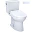Drake WASHLET+ Two-Piece Elongated 1.28 GPF Universal Height TORNADO FLUSH Toilet with S7A Contemporary Bidet Seat, Cotton White - MW7764736CEFG#01