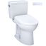 Drake WASHLET+ Two-Piece Elongated 1.28 GPF TORNADO FLUSH Toilet with S7A Contemporary Bidet Seat, Cotton White - MW7764736CEG#01